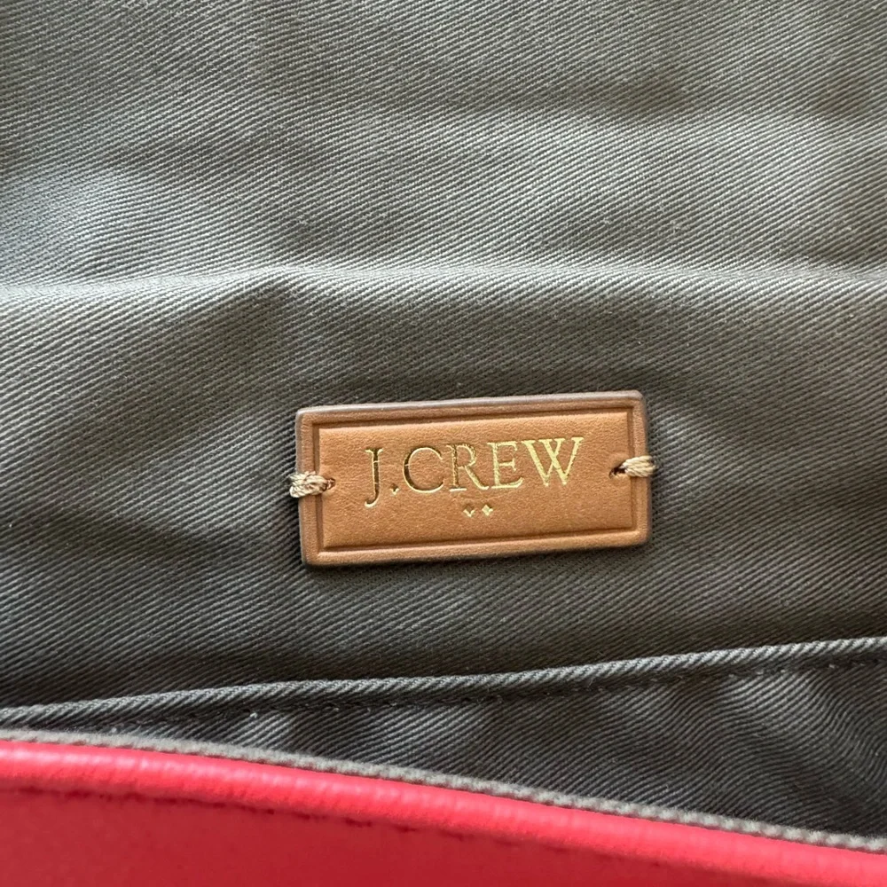 J. Crew 100% Leather Hot Pink Chain Strap Clutch Purse